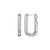 Image of ELLE Jewelry - "Simpatico Collection" 19mm x 10mm Rhodium-plated Sterling Silver Rectangular Hoop Earrings