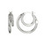 ELLE Jewelry - "Simpatico Collection" Rhodium-plated Sterling Silver Double Hoop Earrings w/ CZs