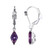 ELLE Jewelry - "Etoile Collection" Rhodium-plated Sterling Silver Dangle Earrings w/ Lab-Created Sapphire & Lab Grown Diamond