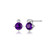 ELLE Jewelry - Birthstone Collection Rhodium-plated Sterling Silver Stud Earrings w/ 5mm Genuine African Amethyst & Lab Grown Diamond