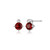 ELLE Jewelry - Birthstone Collection Rhodium-plated Sterling Silver Stud Earrings w/ 5mm Genuine Garnet & Lab Grown Diamond