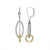 Image of ELLE Jewelry - "Circadia Collection" Rhodium- & Gold-plated Sterling Silver Interlocking Circles Drop Earrings