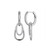 ELLE Jewelry - "Circadia Collection" Rhodium-plated Sterling Silver Huggie Hoop Earrings w/ CZ-Studded Drop