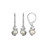 Charles Garnier Rhodium-plated Sterling Silver CZ Leverback Earrings w/ 7-7.5mm Cultured Freshwater Pearl