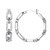Charles Garnier 30mm Rhodium-plated Sterling Silver Round Hoop Earrings w/ CZ Paperclip Links