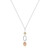 ELLE Jewelry - Mirage Collection 16 inch+3 inch Rhodium & Gold-plated Sterling Silver Pendant Necklace w/ Genuine Rose Quartz & White Topaz