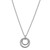Image of ELLE Jewelry - "Simpatico Collection" 17"+3" Rhodium-plated Sterling Silver Necklace w/ Double Circle Drop Pendant