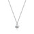 ELLE Jewelry - Birthstone Collection 17 inch+2 inch Rhodium-plated Sterling Silver Cable Chain Necklace w/ 5mm Round Genuine Moissanite & Lab Grown Diamond Pendant