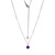 Image of ELLE Jewelry - "Birthstone Collection" 17"+2" Rhodium-plated Sterling Silver Cable Chain Necklace w/ 5mm Round Genuine African Amethyst & Lab Grown Diamond Pendant