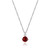 ELLE Jewelry - Birthstone Collection 17 inch+2 inch Rhodium-plated Sterling Silver Cable Chain Necklace w/ 5mm Round Genuine Garnet & Lab Grown Diamond Pendant