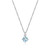 ELLE Jewelry - Birthstone Collection 17 inch+2 inch Rhodium-plated Sterling Silver Cable Chain Necklace w/ 5mm Round Genuine Sky Blue Topaz & Lab Grown Diamond Pendant