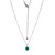 ELLE Jewelry - "Birthstone Collection" 17"+2" Rhodium-plated Sterling Silver Cable Chain Necklace w/ 5mm Round Created Emerald & Lab Grown Diamond Pendant