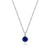 ELLE Jewelry - Birthstone Collection 17 inch+2 inch Rhodium-plated Sterling Silver Cable Chain Necklace w/ 5mm Round Created Sapphire & Lab Grown Diamond Pendant