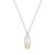 ELLE Jewelry - Circadia Collection Sterling Silver 17 inch+3 inch Rolo Chain Necklace w/ Rhodium & Gold-plated Drop Pendant