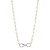 Charles Garnier 17"+2" Gold-plated Sterling Silver Paperclip Chain Necklace w/ 24mm x 8mm Rhodium-plated CZ Infinity Center