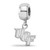 Image of Sterling Silver Rhodium-plated LogoArt University of Central Florida U-C-F Extra Small Dangle Bead Charm