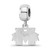 Image of Sterling Silver Rhodium-plated LogoArt Mississippi State University Letter M XS Dangle Bead Charm