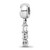 Sterling Silver Rhodium-plated LogoArt Pi Beta Phi Vertical Letters on Bead Charm