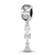 Image of Sterling Silver Rhodium-plated LogoArt Zeta Tau Alpha Vertical Letters on Heart Bead Charm