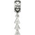 Image of Sterling Silver Rhodium-plated LogoArt Delta Delta Delta Vertical Letters Heart Bead Charm