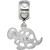 Image of Sterling Silver Rhodium-plated LogoArt Delta Zeta Turtle on Heart Bead Charm