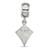Image of Sterling Silver Rhodium-plated LogoArt Kappa Alpha Theta Kite Heart Bead Charm