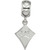 Image of Sterling Silver Rhodium-plated LogoArt Kappa Alpha Theta Kite Heart Bead Charm