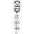 Image of Sterling Silver Rhodium-plated LogoArt Kappa Kappa Gamma Vertical w/ Heart Bead Charm