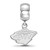 Image of Sterling Silver Rhodium-plated NHL LogoArt Minnesota Wild Extra Small Dangle Bead Charm