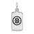 Image of Sterling Silver Rhodium-plated NHL LogoArt Boston Bruins Enamel Tag Pendant