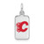 Sterling Silver Rhodium-plated NHL LogoArt Calgary Flames Enamel Tag Pendant
