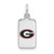 Image of Sterling Silver Rhodium-plated LogoArt University of Georgia Enamel Tag Pendant