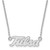 10k White Gold LogoArt University of Tulsa T-U Large Pendant 18 inch Necklace
