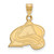 Image of Sterling Silver Gold-plated NHL LogoArt Colorado Avalanche Letter A Medium Pendant