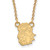 Sterling Silver Gold-plated LogoArt James Madison University Duke Dog Small Pendant 18 inch Necklace