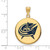 Image of Sterling Silver Gold-plated NHL LogoArt Columbus Blue Jackets Large Enameled Disc Pendant