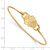 Sterling Silver Gold-plated NHL LogoArt Chicago Blackhawks Small Center 7 inch Wire Bangle Bracelet