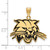 Sterling Silver Gold-plated LogoArt Ohio University Bobcat Large Enameled Pendant