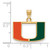 Sterling Silver Gold-plated LogoArt University of Miami Florida Letter U Small Enameled Pendant