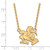 Sterling Silver Gold-plated LogoArt University of Miami Florida Sebastian Large Pendant 18 inch Necklace