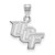 Image of Sterling Silver Rhodium-plated LogoArt University of Central Florida U-C-F Small Pendant