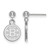 Image of Sterling Silver Rhodium-plated NHL LogoArt Boston Bruins Dangle Post Earrings