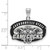 Image of Sterling Silver Rhodium-plated LogoArt Jacksonville State University Large Enameled Pendant