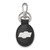 Sterling Silver Rhodium-plated LogoArt Oklahoma State University Black Leather Oval Key Chain