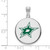 Image of Sterling Silver Rhodium-plated NHL LogoArt Dallas Stars Large Enameled Disc Pendant