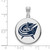 Image of Sterling Silver Rhodium-plated NHL LogoArt Columbus Blue Jackets Large Enameled Disc Pendant