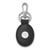 Image of Sterling Silver Rhodium-plated LogoArt West Virginia University WV Black Leather Oval Key Chain