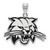 Image of Sterling Silver Rhodium-plated LogoArt Ohio University Bobcat Large Enameled Pendant