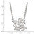 Sterling Silver Rhodium-plated LogoArt University of Miami Florida Sebastian Large Pendant 18 inch Necklace