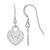 Sterling Silver Rhodium-plated NHL LogoArt Washington Capitals Heart Dangle Earrings